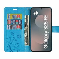 Handy Tasche für Samsung Galaxy S25 FE Hülle Handyhülle Klapphülle Wallet Case in Blau