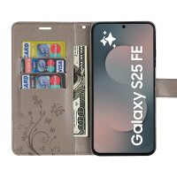 Handy Tasche für Samsung Galaxy S25 FE Hülle Handyhülle Klapphülle Wallet Case in Grau
