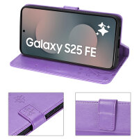 Handy Tasche für Samsung Galaxy S25 FE Hülle Handyhülle Klapphülle Wallet Case in Lila