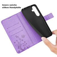 Handy Tasche für Samsung Galaxy S25 FE Hülle Handyhülle Klapphülle Wallet Case in Lila