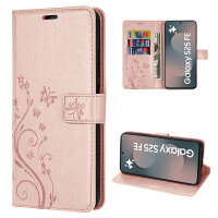 Handy Tasche für Samsung Galaxy S25 FE Hülle Handyhülle Klapphülle Wallet Case in Rosegold