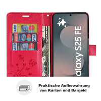 Handy Tasche für Samsung Galaxy S25 FE Hülle Handyhülle Klapphülle Wallet Case in Rot