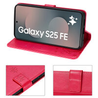 Handy Tasche für Samsung Galaxy S25 FE Hülle Handyhülle Klapphülle Wallet Case in Rot