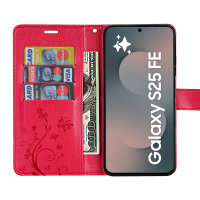 Handy Tasche für Samsung Galaxy S25 FE Hülle Handyhülle Klapphülle Wallet Case in Rot