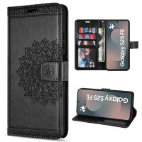 Handy Tasche für Samsung Galaxy S25 FE Hülle Handyhülle Klapphülle Wallet Case in Schwarz