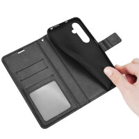 Handy Tasche für Samsung Galaxy S25 FE Hülle Handyhülle Klapphülle Wallet Case in Schwarz