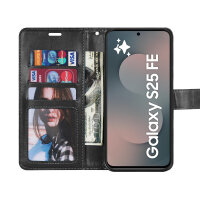Handy Tasche für Samsung Galaxy S25 FE Hülle Handyhülle Klapphülle Wallet Case in Schwarz