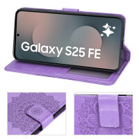Handy Tasche für Samsung Galaxy S25 FE Hülle Handyhülle Klapphülle Wallet Case in Lila
