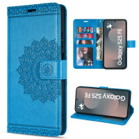 Handy Tasche für Samsung Galaxy S25 FE Hülle Handyhülle Klapphülle Wallet Case in Blau