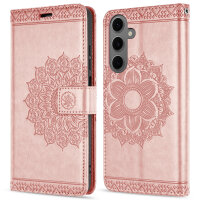 Handy Tasche für Samsung Galaxy S25 FE Hülle Handyhülle Klapphülle Wallet Case in Rosegold