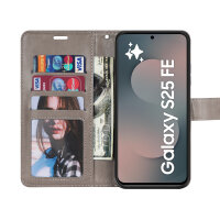 Handy Tasche für Samsung Galaxy S25 FE Hülle Handyhülle Klapphülle Wallet Case in Grau