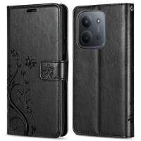 Hülle für Xiaomi Redmi 15C Handy Tasche Handyhülle Wallet Case Flip Cover Schwarz