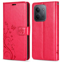 Hülle für Xiaomi Redmi 15C Handy Tasche Handyhülle Wallet Case Flip Cover Rot