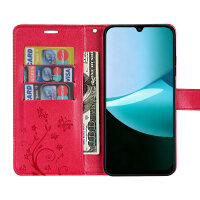 Hülle für Xiaomi Redmi 15C Handy Tasche Handyhülle Wallet Case Flip Cover Rot