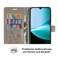 Hülle für Xiaomi Redmi 15C Handy Tasche Handyhülle Wallet Case Flip Cover Grau