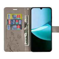 Hülle für Xiaomi Redmi 15C Handy Tasche Handyhülle Wallet Case Flip Cover Grau