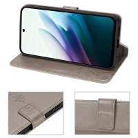 Hülle für Xiaomi Redmi 15 4G / 5G Handy Tasche Handyhülle Wallet Case Flip Cover Grau