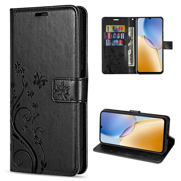 Hülle für ZTE Blade A56 Handy Tasche Handyhülle Hülle Schutzhülle Klapphülle in Schwarz