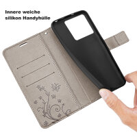 Hülle für ZTE Blade A56 Handy Tasche Handyhülle Hülle Schutzhülle Klapphülle in Grau