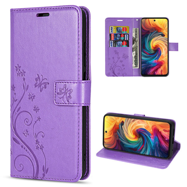 Hülle für ZTE Blade V70 Handy Tasche Handyhülle Hülle Schutzhülle Klapphülle in Lila