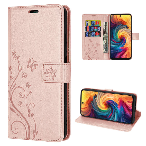 Hülle für ZTE Blade V70 Handy Tasche Handyhülle Hülle Schutzhülle Klapphülle in Rosegold