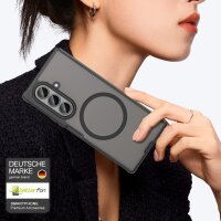 Matte Case Magnetisches für Samsung Galaxy Z Fold 7 Schutzhülle Kratzfest Passgenau in Schwarz