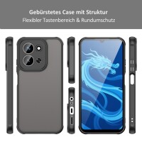 Matte Hülle für Xiaomi Redmi 15C Stoßfest Matt Back Cover in Schwarz
