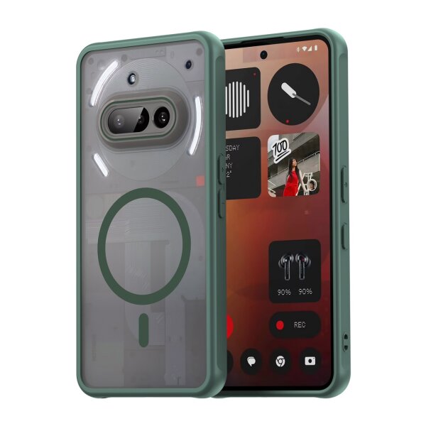 Matte Case Magnetisch Hülle für Nothing Phone 3A Schutzhülle Kratzfest Passgenau in Grün