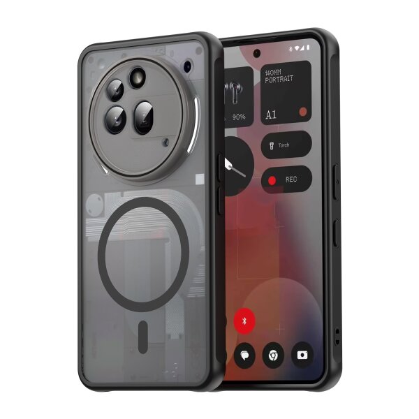 Matte Case Magnetisch Hülle für Nothing Phone 3A Pro Schutzhülle Kratzfest Passgenau in Schwarz