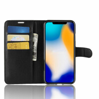 Klapphülle Handyhülle Handy Tasche Wallet Case Schutz Hülle Etui  für Apple iPhone  X/ XS Schwarz
