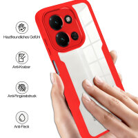 360° Grad Hülle für Xiaomi Redmi 15C Rundum vollschutz Integriertem Displayschutz in Rot