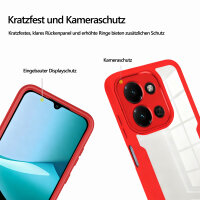 360° Grad Hülle für Xiaomi Redmi 15C Rundum vollschutz Integriertem Displayschutz in Rot