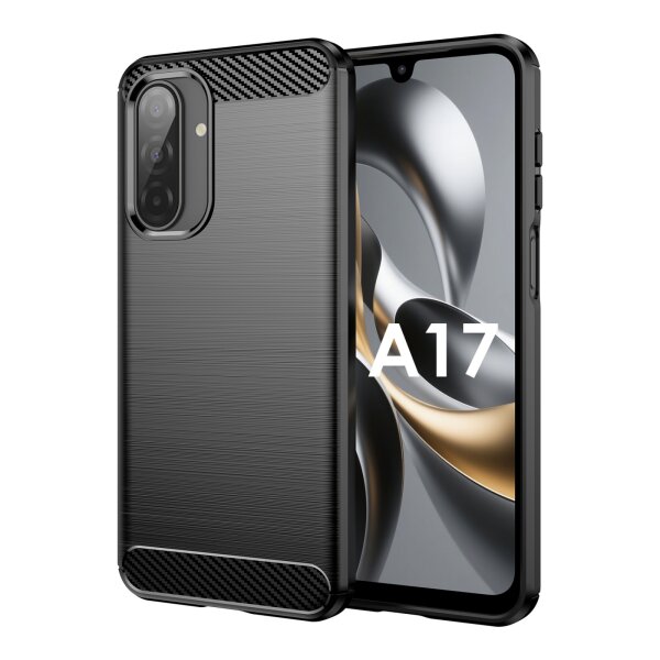 Carbon Hülle für Samsung Galaxy A17 Handyhülle Back Cover Handy Tasche Bumper