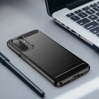 Carbon Hülle für Samsung Galaxy A17 Handyhülle Back Cover Handy Tasche Bumper