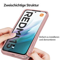 360° Grad Hülle für xiaomi Redmi 15 Rundum vollschutz Integriertem Displayschutz in Rosa