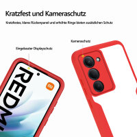 360° Grad Hülle für xiaomi Redmi 15 Rundum vollschutz Integriertem Displayschutz in Rot