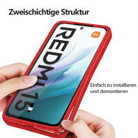 360° Grad Hülle für xiaomi Redmi 15 Rundum vollschutz Integriertem Displayschutz in Rot