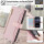Handykette für iPhone 17 Pro Max Hülle mit Band Handyhülle Kartenfächer PU Leder Umhängetasche in Rosa