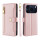 Handykette für iPhone 17 Pro Max Hülle mit Band Handyhülle Kartenfächer PU Leder Umhängetasche in Rosa