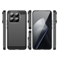 Carbon Hülle für xiaomi 15T Pro Handyhülle Bumper Case Cover Handy Tasche TPU in Schwarz