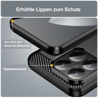 Carbon Hülle für xiaomi 15T Pro Handyhülle Bumper Case Cover Handy Tasche TPU in Schwarz