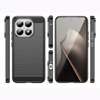 Carbon Hülle für xiaomi 15T Handyhülle Bumper Case Cover Handy Tasche TPU in Schwarz