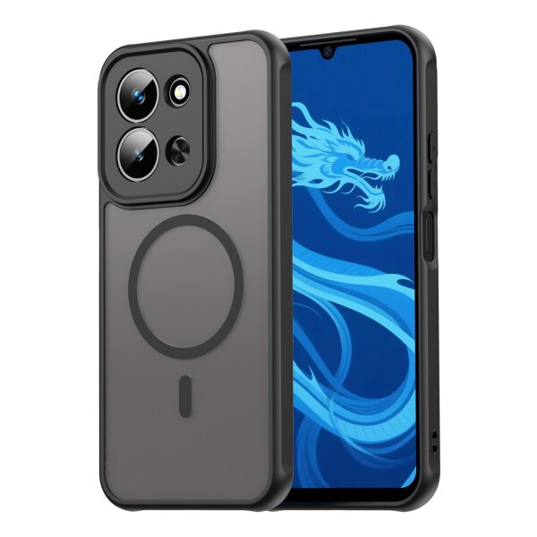 Magnetisch Handyhülle für Xiaomi Redmi 15C Matt Case Schutzhülle Kratzfest Passgenau Schwarz