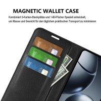 Hülle für Xiaomi 15T Pro Handyhülle Handy Tasche Klapphülle Flipcase Wallet Case Etui Schwarz