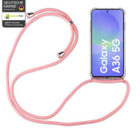 Handykette für Samsung Galaxy A36 Handyhülle mit Band Case Hülle mit Kordel Hand in Rosa