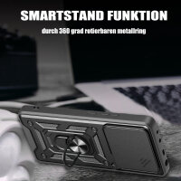 Outdoor Panzer Hülle für Motorola Edge 60 / Edge 60 Fusion Handyhülle mit Kameraschutz Ringhalter in Schwarz