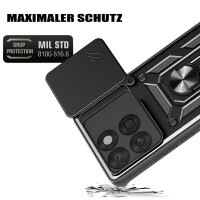 Outdoor Panzer Hülle für Motorola Edge 60 / Edge 60 Fusion Handyhülle mit Kameraschutz Ringhalter in Schwarz