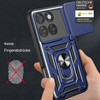 Outdoor Panzer Hülle für Motorola Edge 60 / Edge 60 Fusion Handyhülle mit Kameraschutz Ringhalter in Blau