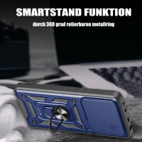 Outdoor Panzer Hülle für Motorola Edge 60 / Edge 60 Fusion Handyhülle mit Kameraschutz Ringhalter in Blau