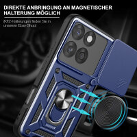 Outdoor Panzer Hülle für Motorola Edge 60 / Edge 60 Fusion Handyhülle mit Kameraschutz Ringhalter in Blau